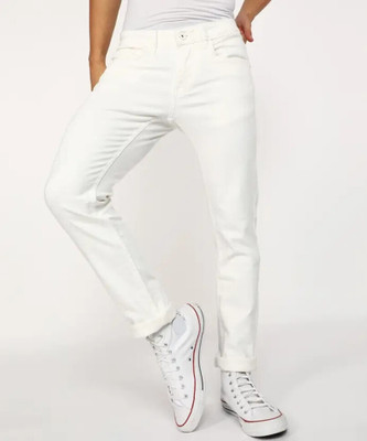 FLIECAINNER Regular Men White Jeans