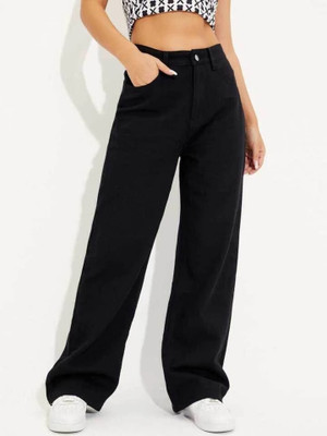 VBEAUTY Straight Fit Women Black Jeans
