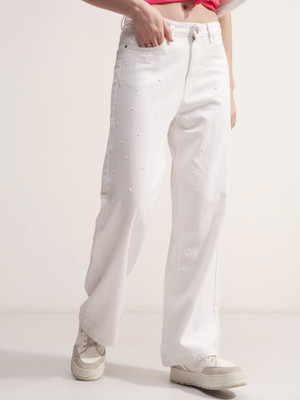 Tokyo Talkies Straight Fit Women White Jeans