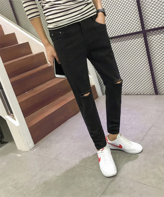 C2FH Jogger Fit Men Black Jeans