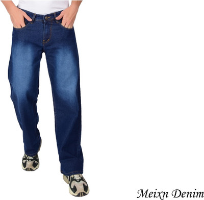 MEIXN Loose Fit Men Dark Blue Jeans