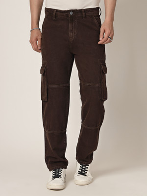 Style Quotient Relaxed Fit Men Brown Jeans