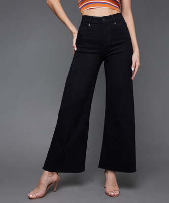 Miss Chase Flared Women Black Jeans
