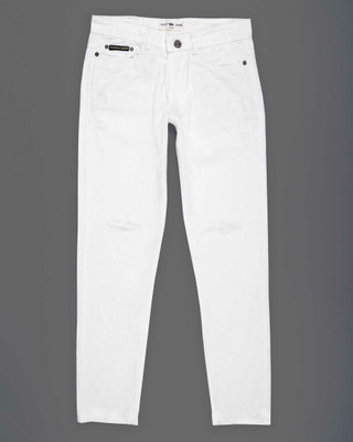 french crown Slim Men White Jeans