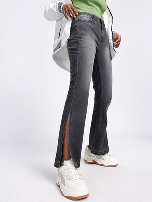 Glitchez Straight Fit Women Grey Jeans