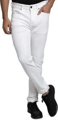EVAARA Slim Men White Jeans
