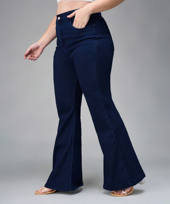 Miss Chase Boot-Leg Women Dark Blue Jeans