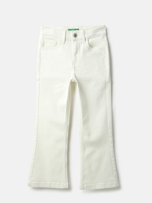 United Colors of Benetton Boot-Leg Girls White Jeans