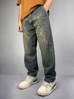 Styzon Loose Fit Men Green Jeans