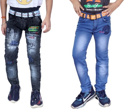 Kundan Regular Boys Black Jeans(Pack of 2)