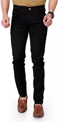 POKHINDA Slim Men Black Jeans