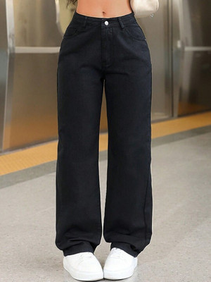 VBEAUTI Straight Fit Women Black Jeans