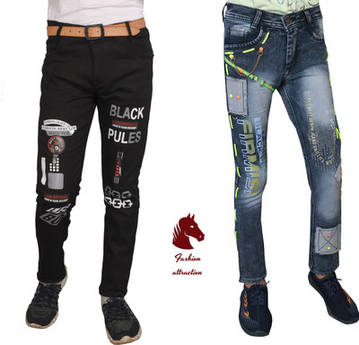 Fandom Collection Regular Boys Multicolor Jeans(Pack of 2)