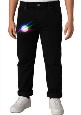 cat look Slim Boys Black Jeans