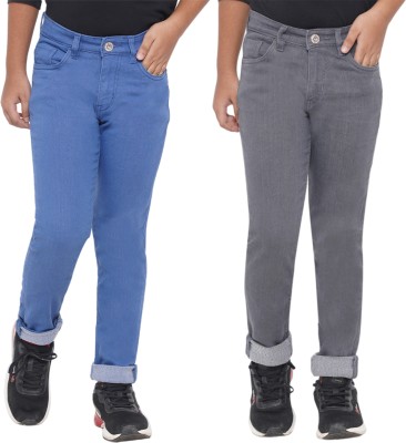 Dais Slim Boys Light Blue, Grey Jeans(Pack of 2)