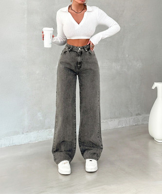 Crazeis Boyfriend Women Grey Jeans