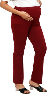 mama & bebe Regular Fit Women Maroon Trousers