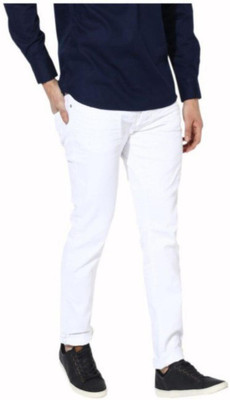 FLIECAINNER Regular Men White Jeans