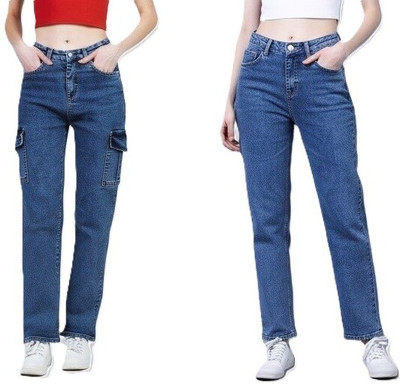 WAHMII Straight Fit Women Blue, Blue Jeans(Pack of 2)