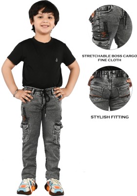 Nandis Straight Fit Boys Black, Grey Jeans