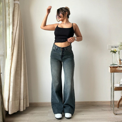 ristey Flared Women Green Jeans