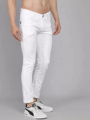 FLIECAINNER Regular Men White Jeans