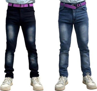 ARTVISION Regular Boys Multicolor Jeans(Pack of 2)