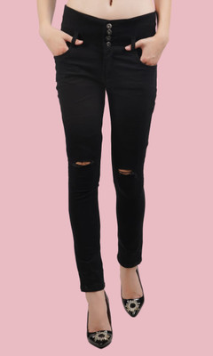 Herway Straight Fit Women Black Jeans
