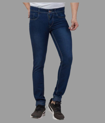 POKHINDA Slim Men Dark Blue Jeans