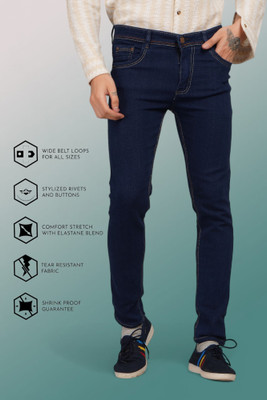 Lzard Slim Men Dark Blue Jeans