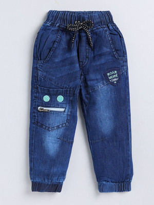 Here&Now X Denikid Jogger Fit Baby Girls Blue Jeans