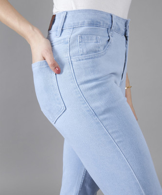 DOLCE CRUDO Boot-Leg Women Light Blue Jeans