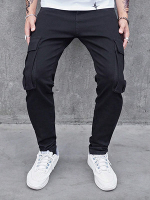 Masterly Weft Regular Men Black Jeans