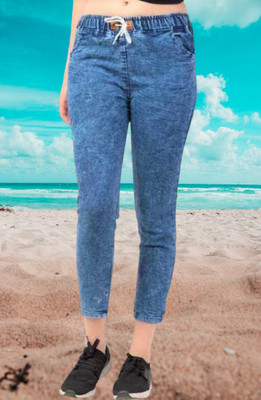 Relieceo Jogger Fit Women Blue Jeans