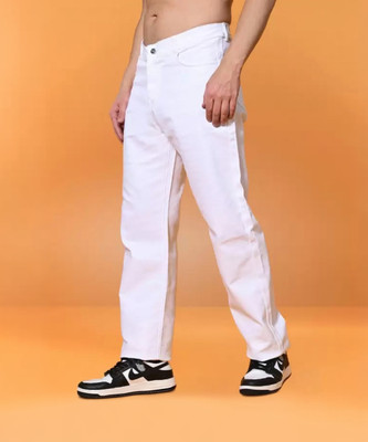 linaria Loose Fit Men White Jeans