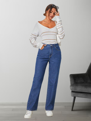 GOLD-D.A FASHION Relaxed Fit Women Dark Blue Jeans