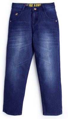 Knit N Knot Tapered Fit Girls Dark Blue Jeans