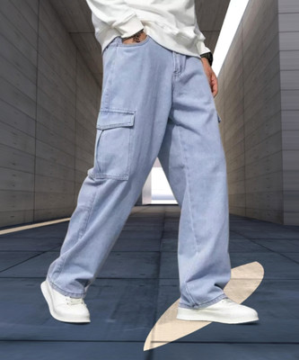 Playfeel Loose Fit Men Light Blue Jeans