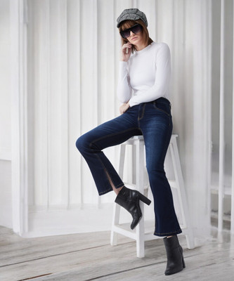 Miss Chase Boot-Leg Women Blue Jeans
