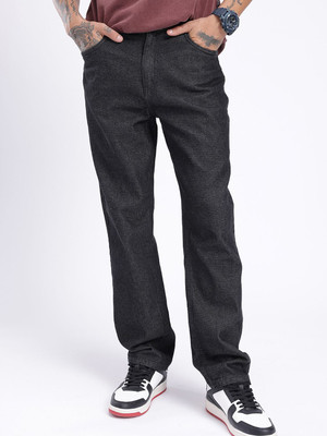 Glitchez Straight Fit Men Black Jeans