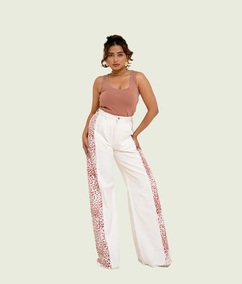 METRONAUT Loose Fit Women White, Red Jeans