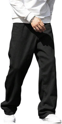 Tissu Amour Loose Fit Men Black Jeans