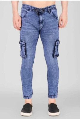 hyooo Jogger Fit Men Light Blue Jeans