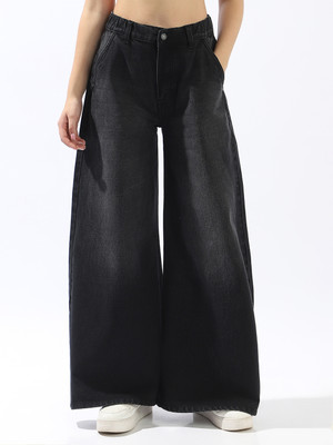 High Star Loose Fit Women Black Jeans