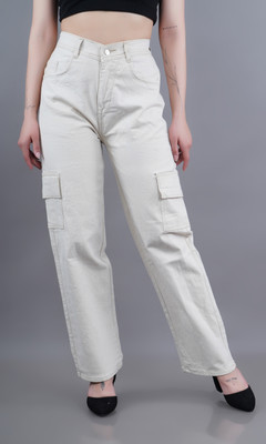 White leapard Regular Women Beige Jeans