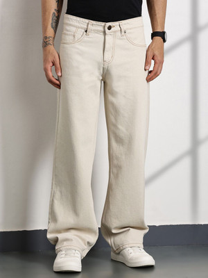 LUMINOIRE Loose Fit Men Beige Jeans