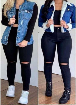 1DAYSTREET Skinny Women Black Jeans