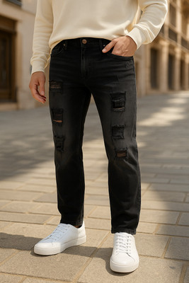 Flexus Slim Men Grey, Black Jeans