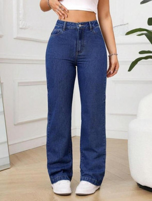 DENIM LOOK Flared Women Dark Blue Jeans