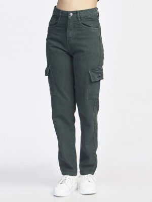 BLUEWAY THE DENIM WALK Relaxed Fit Women Dark Green Jeans